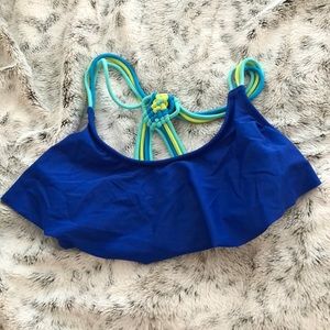 Blue Razor back Bathing Suit Top